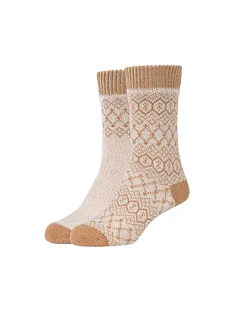 CAMANO | Calzini da donna per il tempo libero Cosy Jacquard, confezione da 2 | beige